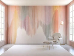 Wavelength© Mural Wallpaper In Bomboleo -Drop It Modern Sales Wavelength pastel. FINALjpgweb