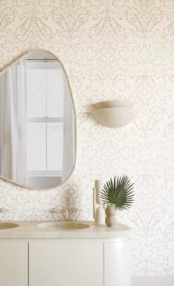 Western Damask© Wallpaper In Mojave -Drop It Modern Sales WesternDamask Mojave FinalCROP