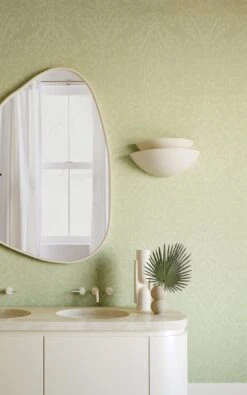 Western Damask© Wallpaper In Stonecrop -Drop It Modern Sales WesternDamask Stonecrop Final.CROPjpg