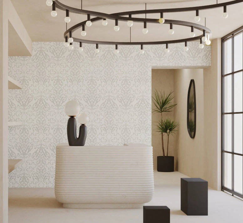 Western Damask© Wallpaper In Alabaster 6 Western Damask© Wallpaper In Alabaster - Image 6