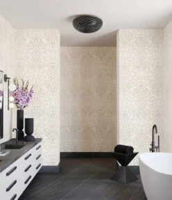 Western Damask© Wallpaper In Black + Cremé 10 Western Damask© Wallpaper In Black + Cremé -Drop It Modern Sales WesternDanmask Black Creme Final 2CROP