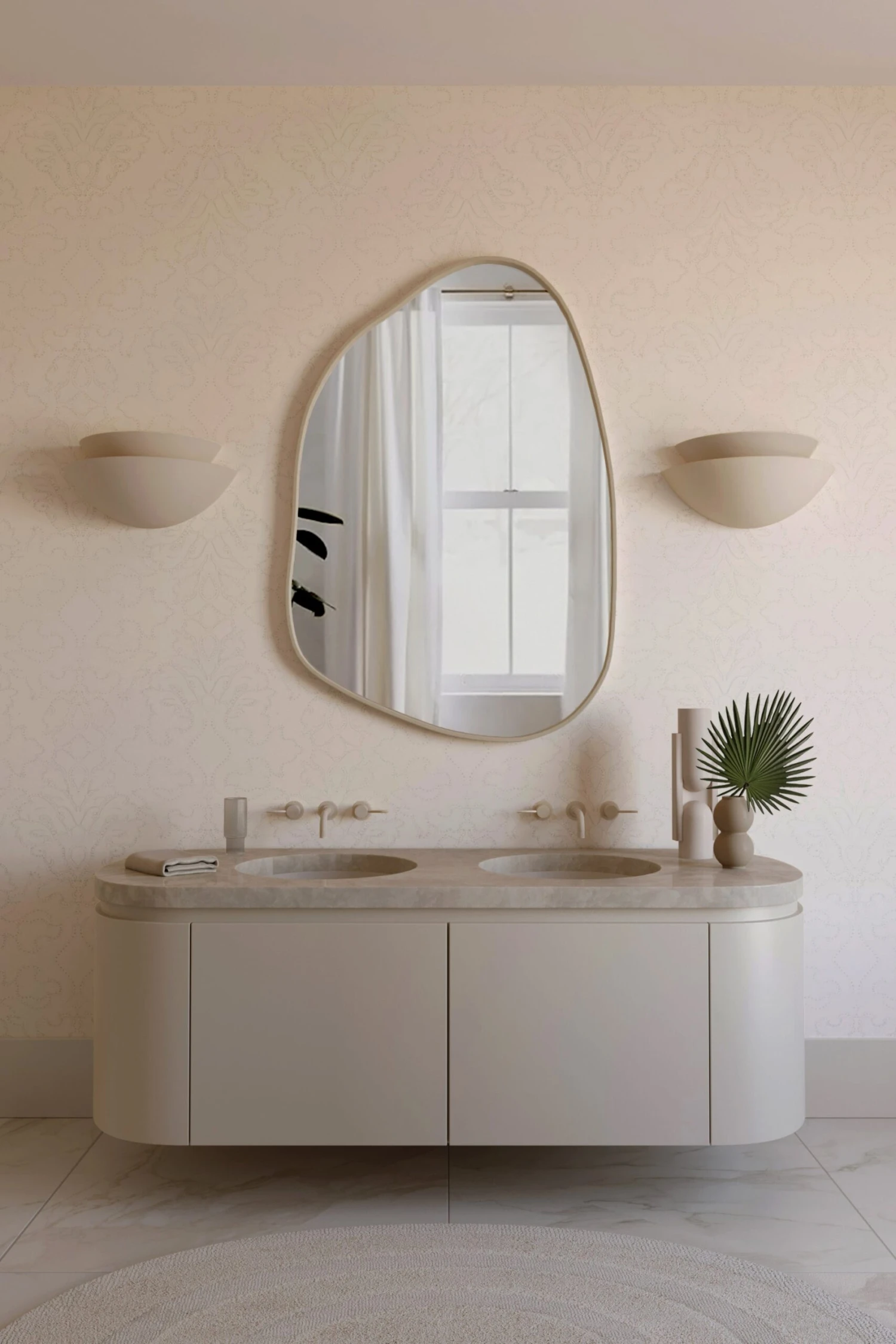 Western Damask© Wallpaper In Milk 5 Western Damask© Wallpaper In Milk - Image 5