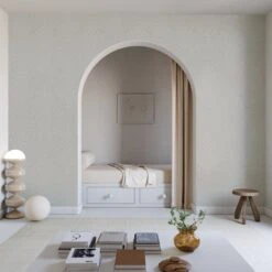 Western Damask© Wallpaper In Sky Grey -Drop It Modern Sales Westerndamaskmural SkyGrey Final