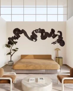 Abstract Art© Mural Wallpaper In Smoke -Drop It Modern Sales abstractartsmoke rendering 04