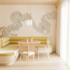 Abstract Art© Mural Wallpaper In Vanillawood -Drop It Modern Sales abstractartvanillawood rendering 04