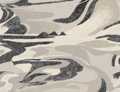 American Landscape© Mural Wallpaper In Black + Creme -Drop It Modern Sales american landscape black creme diy