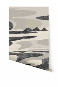 American Landscape© Mural Wallpaper In Black + Creme
