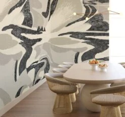 American Landscape© Mural Wallpaper In Black + Creme -Drop It Modern Sales american landscape black render 04