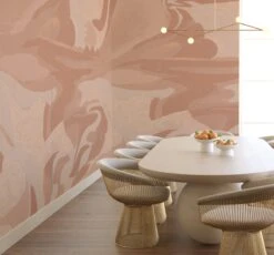 American Landscape© Mural Wallpaper In Terracotta -Drop It Modern Sales american landscape terracotta render 01