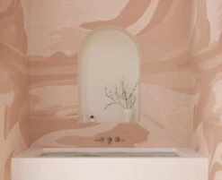 American Landscape© Mural Wallpaper In Terracotta -Drop It Modern Sales american landscape terracotta renderingcrop