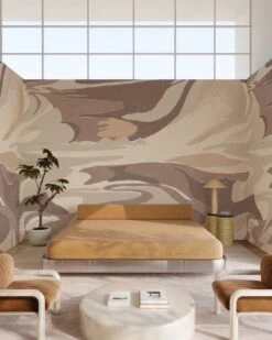 American Landscape© Mural Wallpaper In Topaz -Drop It Modern Sales american landscape topaz render 06