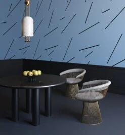 Bang Dem Sticks© Wallpaper In Blue -Drop It Modern Sales bangdemsticksbluerender04