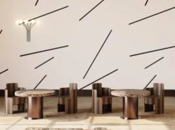 Bang Dem Sticks© Wallpaper In Black + Creme -Drop It Modern Sales bangdemstickscreme25