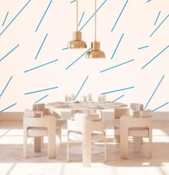 Bang Dem Sticks© Wallpaper In Electric Blue -Drop It Modern Sales bangdemstickselectricbluerender01