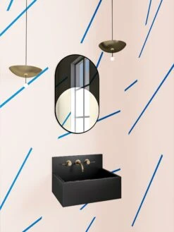 Bang Dem Sticks© Wallpaper In Electric Blue -Drop It Modern Sales bangdemstickselectricbluerender011