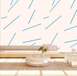 Bang Dem Sticks© Wallpaper In Electric Blue -Drop It Modern Sales bangdemstickselectricbluerendering012