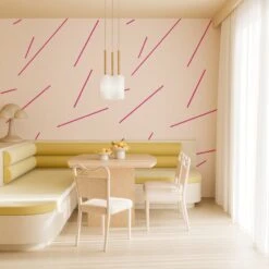 Bang Dem Sticks© Wallpaper In Fuchsia -Drop It Modern Sales bangdemsticksfuchsiarender 04