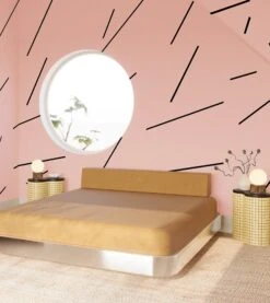 Bang Dem Sticks© Wallpaper In Mauve 18 Bang Dem Sticks© Wallpaper In Mauve -Drop It Modern Sales bangdemsticksmauverender06