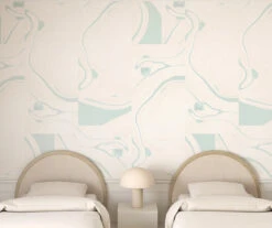 Magma© Wallpaper In Bleu -Drop It Modern Sales bleulargecrop