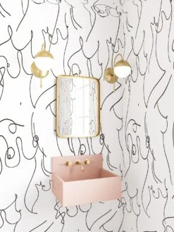 Bosom© Wallpaper In Black + White -Drop It Modern Sales bosom bathedit