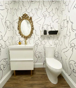 Bosom© Wallpaper In Black + White -Drop It Modern Sales bosom black