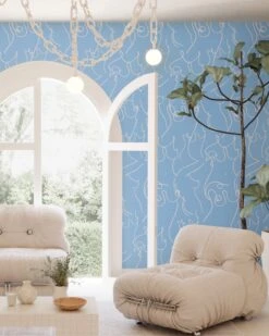 Bosom© Wallpaper In Bluet -Drop It Modern Sales bosom bluet rendering 2