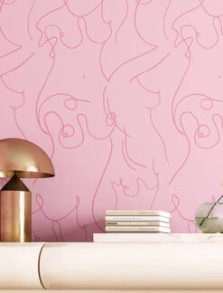 Bosom© Wallpaper In Pink -Drop It Modern Sales bosom pinkwebpin2cropo