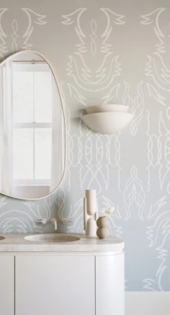 Side Saddle© Wallpaper In Sky Grey 9 Side Saddle© Wallpaper In Sky Grey -Drop It Modern Sales c SkyGrey FinalCROP1