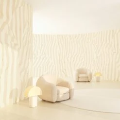 Carnival© Mural Wallpaper In Ivory -Drop It Modern Sales carnival ivory rendering