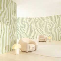 Carnival© Mural Wallpaper In Kiwi -Drop It Modern Sales carnival kiwi rendering