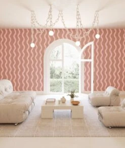 Cassette© Wallpaper In Cactus Blossom -Drop It Modern Sales cassette cactus blossom rendering