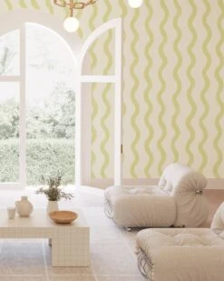 Cassette© Wallpaper In Kiwi -Drop It Modern Sales cassette kiwi crop a