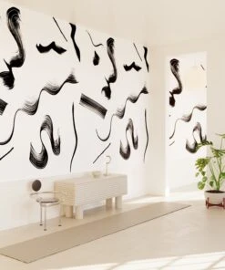 Cavatelli© Wallpaper In Black + White -Drop It Modern Sales cavatelli black white rendering