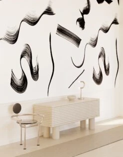 Cavatelli© Wallpaper In Black + White -Drop It Modern Sales cavatelli black white renderingcrop