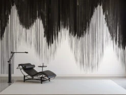 Wavelength© Mural Wallpaper In Charcoal -Drop It Modern Sales charcoal wavelength1web
