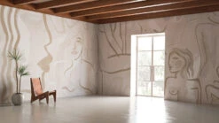 Famke© Mural Wallpaper In Cremé -Drop It Modern Sales creme1web f77760