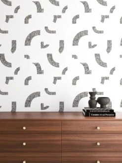 Crosshatch© Wallpaper In Black -Drop It Modern Sales crosshatch black final