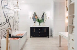 Crystalline© Wallpaper In Blush + Black + Grey -Drop It Modern Sales crystalline