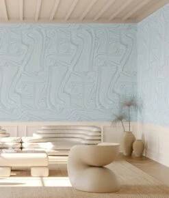 Crystalline© Wallpaper In Pale Blue -Drop It Modern Sales crystalline encore pale blue renderingcrop