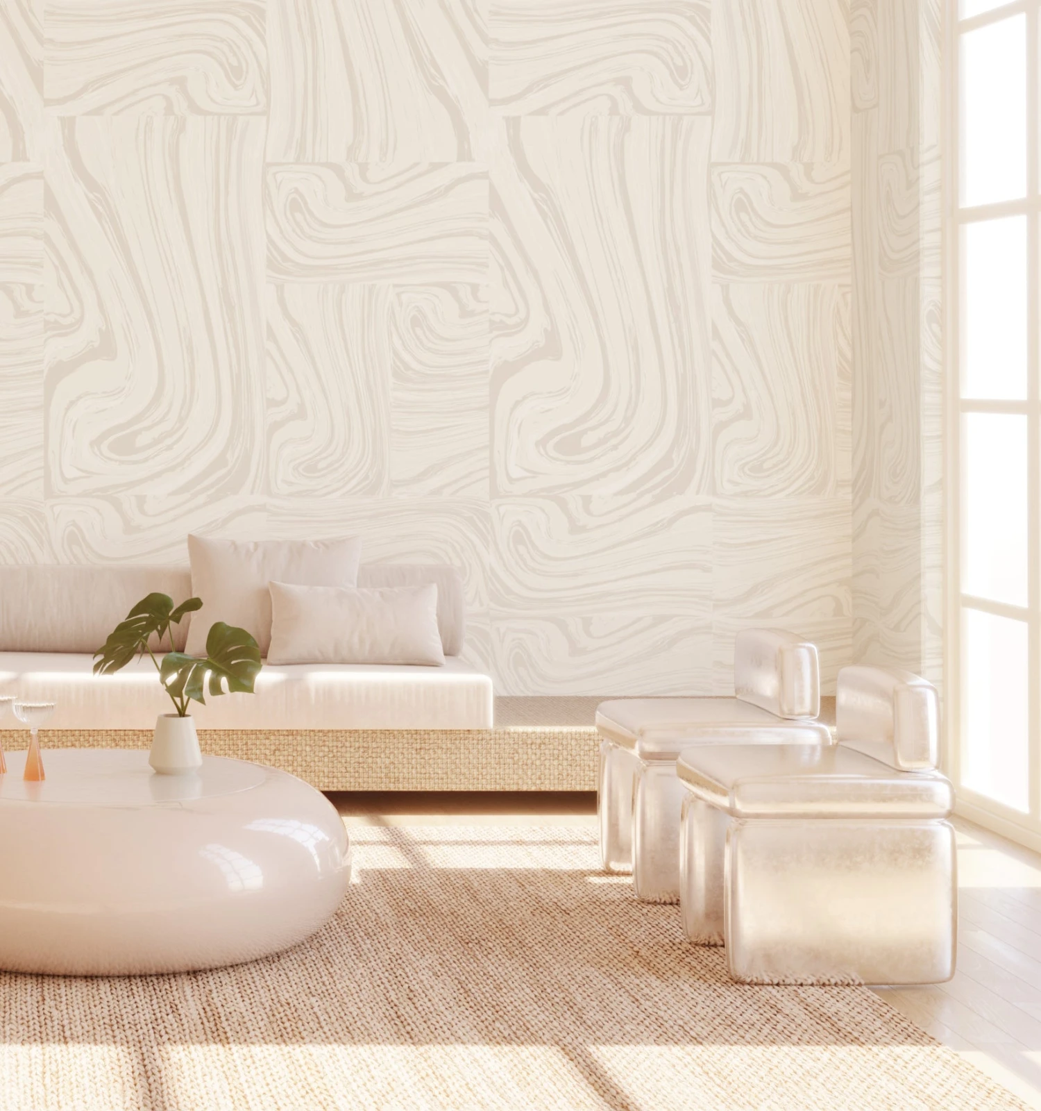 Crystalline© Wallpaper In Putty 4 Crystalline© Wallpaper In Putty - Image 4