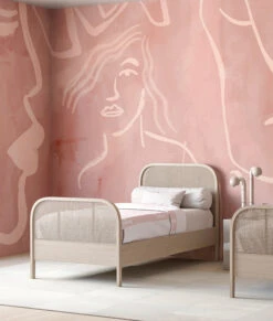 Famke© Mural Wallpaper In Mauve -Drop It Modern Sales famke mauve updatedwebcrop