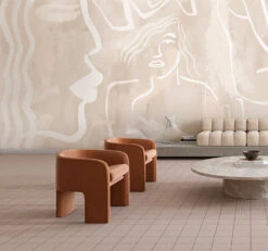 Famke© Mural Wallpaper In Sandstone -Drop It Modern Sales famke sandstone updated1webcrop2