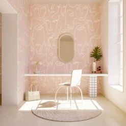 Femme© Wallpaper In Pink -Drop It Modern Sales femme pink rendering