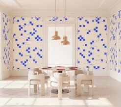 Finali© Wallpaper In Cobalt -Drop It Modern Sales finali cobalt rendering