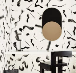 Fusilli© Wallpaper In Black + Creme -Drop It Modern Sales fucilli nude renderingcrop