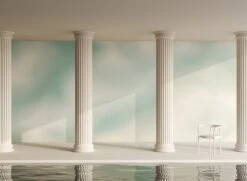 Galaxy© Mural Wallpaper In Jade Mist -Drop It Modern Sales galaxy jade mist rendering