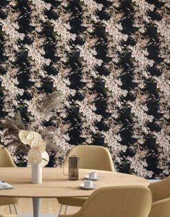 Prairie Fleur© Wallpaper In Vintage Black -Drop It Modern Sales granny dinin 2 final 1webcrop