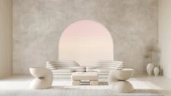 Heavenly© Mural Wallpaper In Greige -Drop It Modern Sales heavenly greige rendering