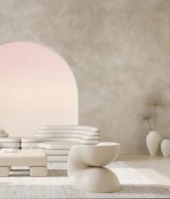 Heavenly© Mural Wallpaper In Greige -Drop It Modern Sales heavenly greige renderingcrop