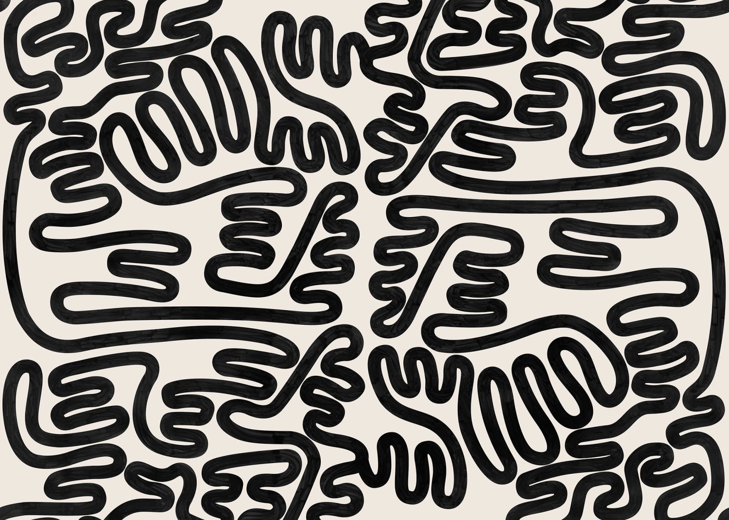 Infinito© Mural Wallpaper In Black + Creme 5 Infinito© Mural Wallpaper In Black + Creme - Image 5